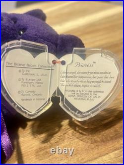 RARE Vintage MWMT 1st Edition Ty Princess Diana Beanie Baby Made INDONESIA PVC