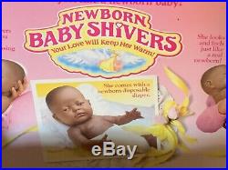 RARE Vintage NEWBORN New BORN BABY SHIVERS African American Black Doll with box