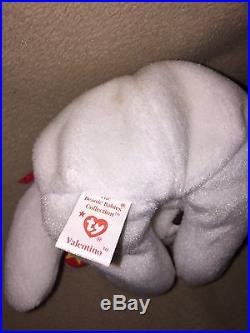 RARE Vintage TY Beanie Baby Valentino PVC Pellets and Date Errors