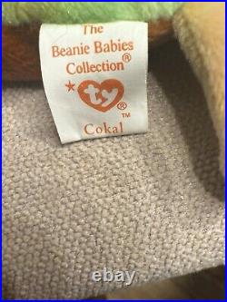 RARE WITH TAG ERRORS Ty Beanie Baby Coral Authentic 1995 Tag Error Cokal