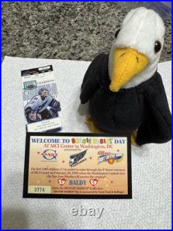 RARE Washington Capitals Giveaway TY 1996 Beanie Baby Baldy the Eagle
