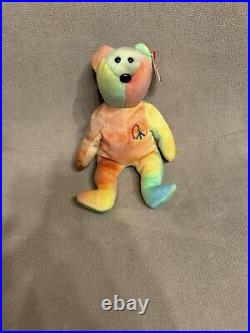 RARE With Multiple Tag Errors 1996 Ty Beanie Baby Peace Bear