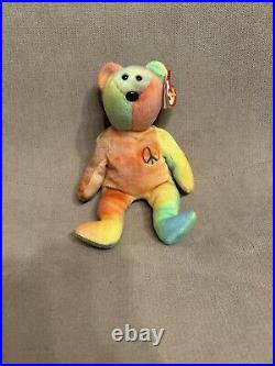 RARE With Multiple Tag Errors 1996 Ty Beanie Baby Peace Bear