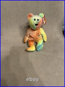 RARE With Multiple Tag Errors 1996 Ty Beanie Baby Peace Bear