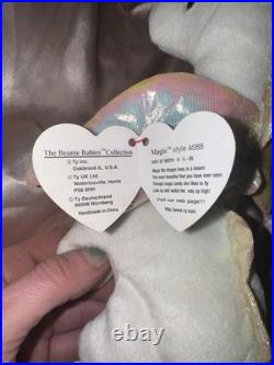 RARE WithERRORSTy Beanie Babies 8 inch MAGIC the Dragon Plush Toy 4088