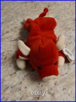 RARE retired Ty Beanie Baby Snort the Red Bull 1995