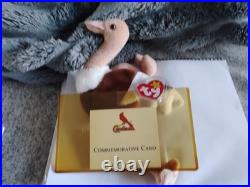 RARE ty beanie baby Stretch The Ostrich 1997 with tag ERRORS AND COA CERTIFICATE RARE ty beanie baby Stretch The Ostrich 1997 with tag ERRORS AND COA CERTIFICATE