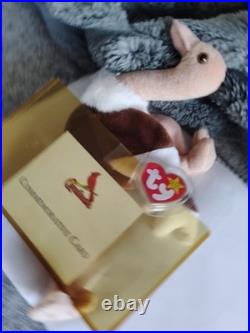 RARE ty beanie baby Stretch The Ostrich 1997 with tag ERRORS AND COA CERTIFICATE RARE ty beanie baby Stretch The Ostrich 1997 with tag ERRORS AND COA CERTIFICATE
