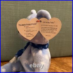 RARERetired TY Beanie Baby 1999 Holiday Teddy (Errors)