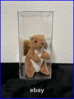 RETIRED ORIGINAL Ty Beanie Baby NUTS the Squirrel TAG ERRORS RARE PVC