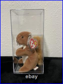 RETIRED ORIGINAL Ty Beanie Baby NUTS the Squirrel TAG ERRORS RARE PVC