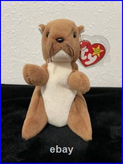 RETIRED ORIGINAL Ty Beanie Baby NUTS the Squirrel TAG ERRORS RARE PVC