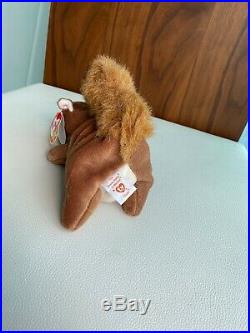RETIRED ORIGINAL Ty Beanie Baby NUTS the Squirrel With FACE & TAG ERRORS RARE PVC