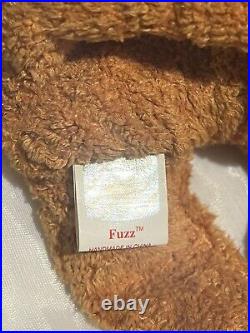 RETIRED! RARE! Fuzz Beanie Baby Bear 1998 Tag ERRORS