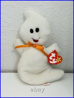 RETIRED, RARE TAG ERRORS, Spooky the Ghost Ty Beanie Baby, 1995, PVC Pellets RETIRED, RARE TAG ERRORS, Spooky the Ghost Ty Beanie Baby, 1995, PVC Pellets