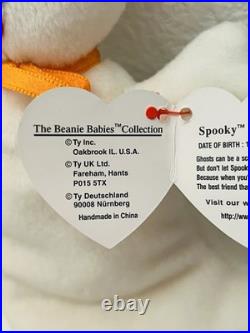 RETIRED, RARE TAG ERRORS, Spooky the Ghost Ty Beanie Baby, 1995, PVC Pellets RETIRED, RARE TAG ERRORS, Spooky the Ghost Ty Beanie Baby, 1995, PVC Pellets