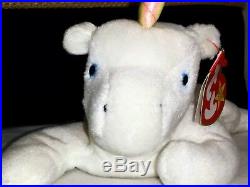 RETIRED Ty Beanie Baby MYSTIC UNICORN ERRORS MISPLACED NOSE With Tags RARE