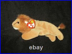 RETIRED Ty Beanie Baby ROARY LION 7 ERRORS With Tags RARE MINT- PVC PELLETS