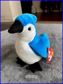 ROCKET the BLUE JAY- Ty Beanie Babies- RARE- Retired- Mint Condition- 1998