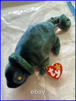 Rainbow Ty Beanie Baby Retired with Leg Sewn Error Fabric Tag Errors 1997 RARE Rainbow Ty Beanie Baby Retired with Leg Sewn Error Fabric Tag Errors 1997 RARE