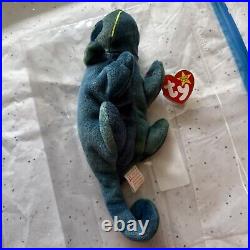 Rainbow Ty Beanie Baby Retired with Leg Sewn Error Fabric Tag Errors 1997 RARE Rainbow Ty Beanie Baby Retired with Leg Sewn Error Fabric Tag Errors 1997 RARE
