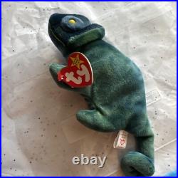 Rainbow Ty Beanie Baby Retired with Leg Sewn Error Fabric Tag Errors 1997 RARE Rainbow Ty Beanie Baby Retired with Leg Sewn Error Fabric Tag Errors 1997 RARE