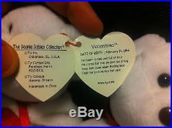 Rare 1993 Vintage Valentino Ty Beanie Babies NWT-Mispelled Tag and PVC