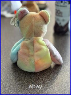 Rare! 1996 Pvc Peace Bear Retired Ty Beanie Baby With Tag Errors! $399