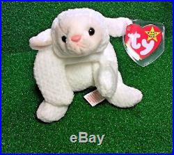 Rare 1996 Retired Fleece The Sheep Lamb Ty Beanie Baby Plush Toy with Errors NEW