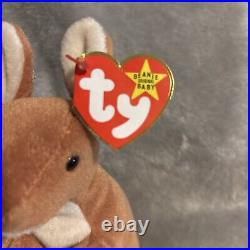 Rare 1996 TY Retired Kangaroo Pouch Beanie Baby Tag Errors PVC Pellets MINT