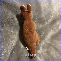 Rare 1996 TY Retired Kangaroo Pouch Beanie Baby Tag Errors PVC Pellets MINT