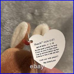 Rare 1996 TY Retired Kangaroo Pouch Beanie Baby Tag Errors PVC Pellets MINT