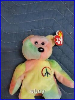 Rare 1996 ty beanie baby peace bear original 1965(KR)