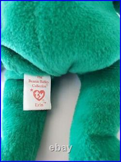 Rare 1997 Erin The St. Patricks Day Beanie Baby Bear Retired Tag withErrors
