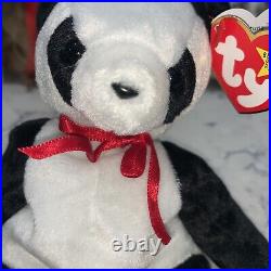 Rare 1997 TY BEANIE BABY FORTUNE Panda With RARE 1998 Tush Tag