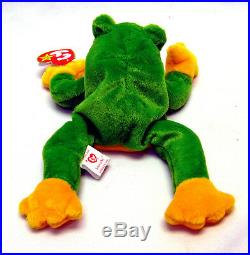 Rare 1997 TY Beanie Babies Smoochy the frog with ERRORS