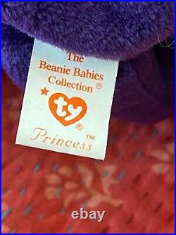 Rare 1997 Ty Princess Diana Beanie Baby Bear PE Pellets Indonesia 1997