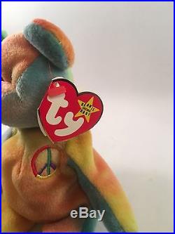 Rare #4053 Ty Beanie Baby Peace Bear Original Collectible with Eight Errors