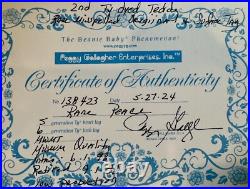 Rare, Authenticated, 1996 ty beanie baby Peace, Mint, Retired, low Production