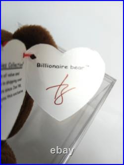 Rare BILLIONAIRE #1 BEAR Beanie Baby Teddy Signed By Ty MWMT MQ Rare BILLIONAIRE #1 BEAR Beanie Baby Teddy Signed By Ty MWMT MQ