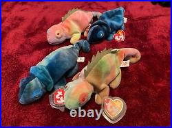 Rare Beanie Babies Chameleons (Set of two, with tag errors)