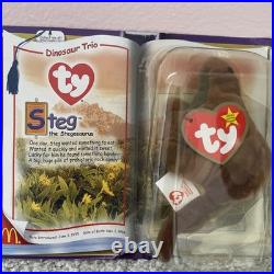 Rare Beanie Babies Dino Trio With Spelling Error