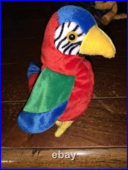 Rare Beanie Baby Jabber The Parrot Tropical Bird Tag Errors