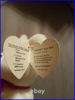 Rare Beanie Baby Valentino #4058 Excellent Condition Many Errors. PVC Pellets