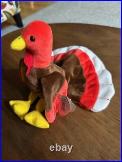 Rare Gobbles Turkey Beanie Baby Mint Condition 1996 Retired Tag Errors