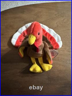 Rare Gobbles Turkey Beanie Baby Mint Condition 1996 Retired Tag Errors