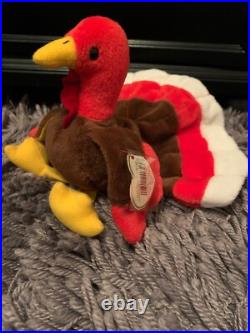 Rare Gobbles Turkey TY Beanie Baby 1999
