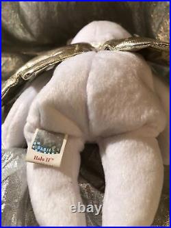 Rare Halo II Angel Bear With brown nose. Ty Beanie Baby January 14, 2000 With Tags