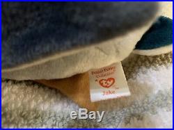 Rare Jake The Duck beanie Baby Back Tag 1998 Error Main Tag Is 1997 VERY CLEAN
