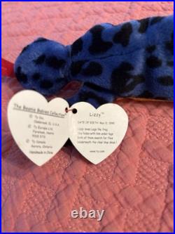 Rare LIZZY Ty Beanie Baby Style #4033 PVC VINTAGE